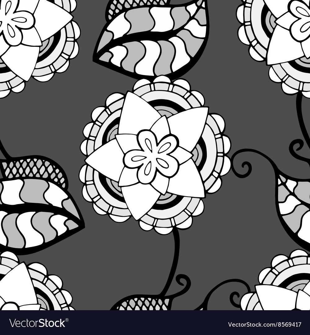 Monochrome floral pattern