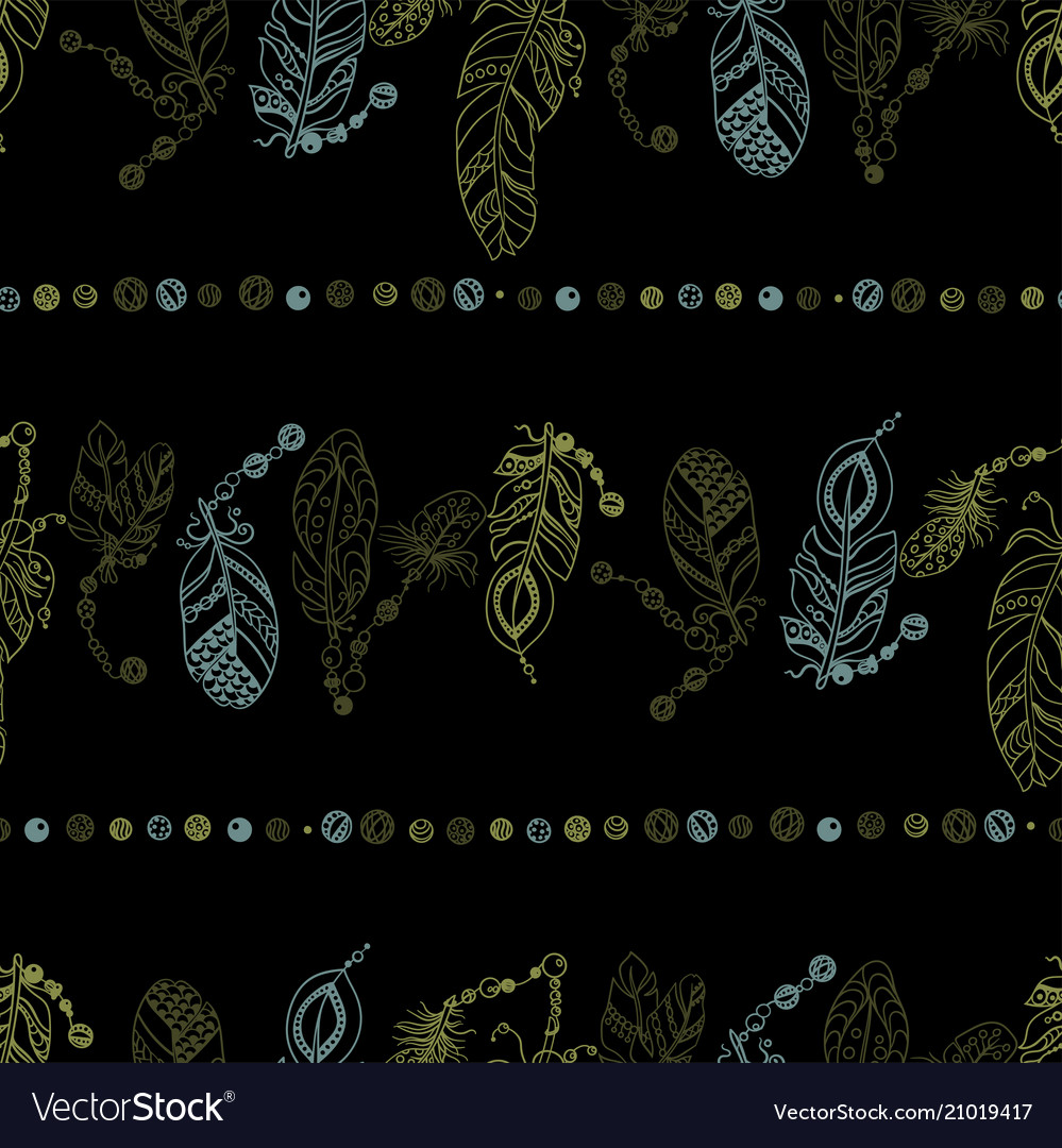 Seamless horizontal pattern with lines beads vector image Seamless horizontal pattern with lines beads