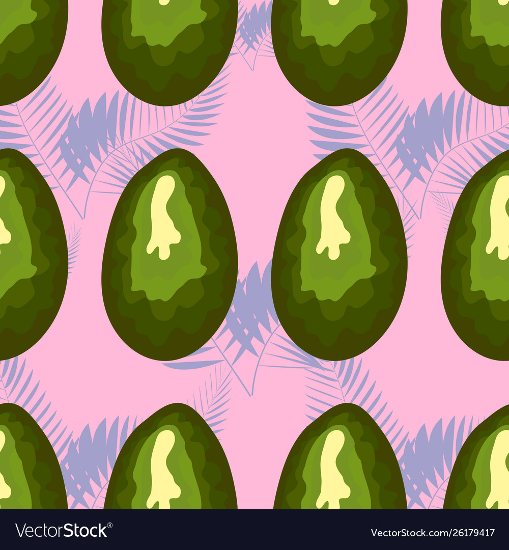 Seamless pattern with tropical and exotic fruits