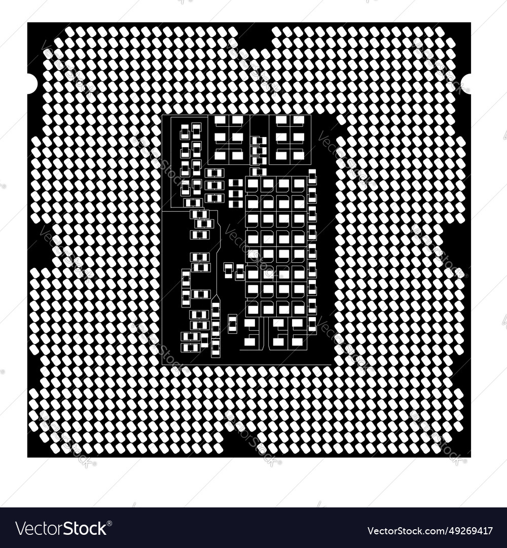 Simple of digital electronic computer cpu chip vector image Simple of digital electronic computer cpu chip