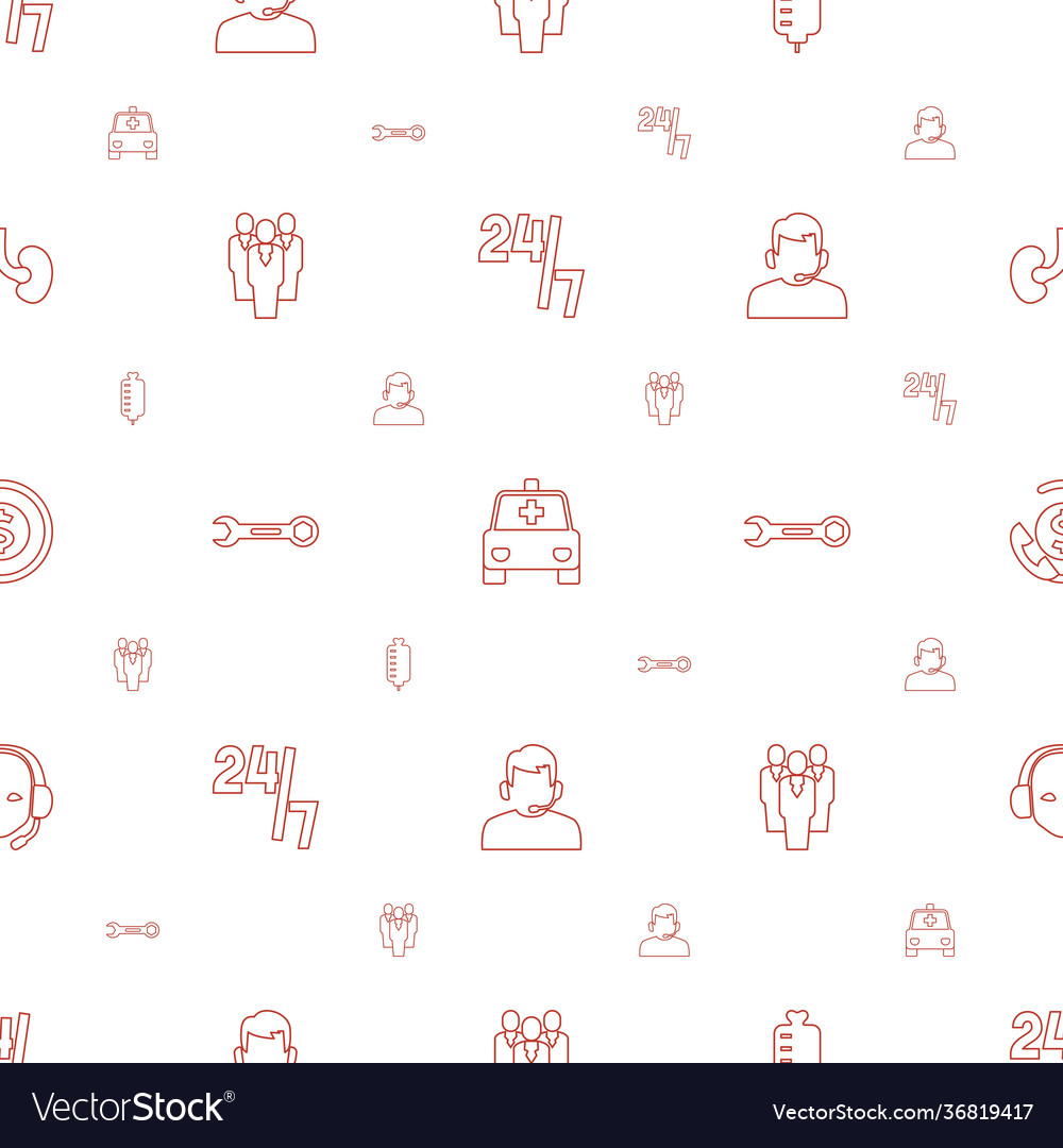 Support icons pattern seamless white background vector image Support icons pattern seamless white background