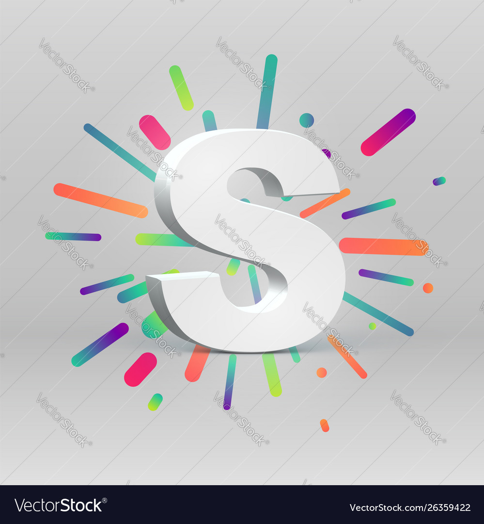 3d character from a fontset with colorful vector image 3d character from a fontset with colorful