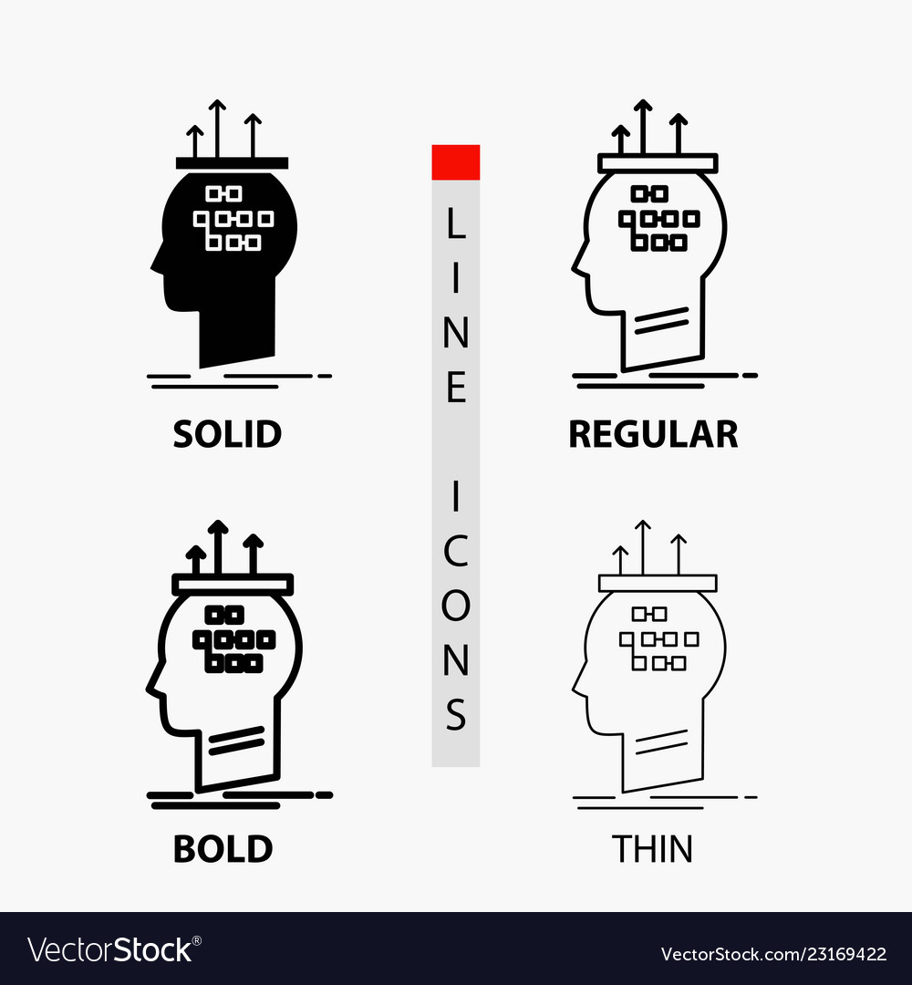 Algorithm brain conclusion process thinking icon vector image Algorithm brain conclusion process thinking icon