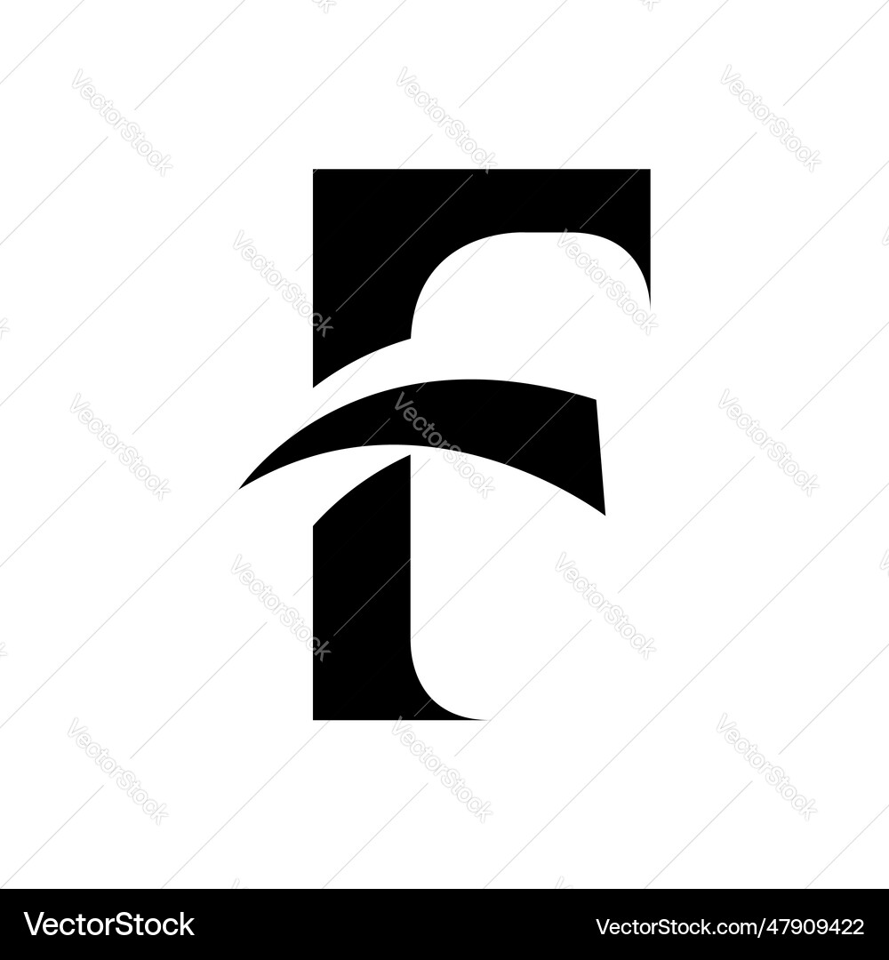 Black letter f icon with pointy tips Royalty Free Vector