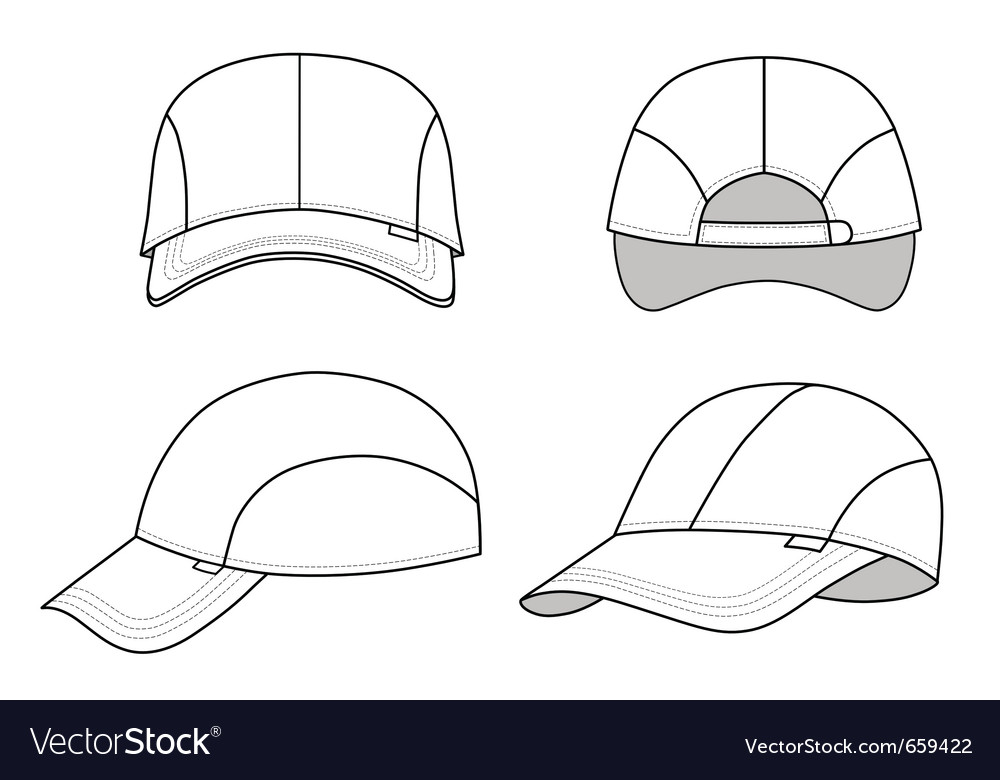 Cap template Royalty Free Vector Image VectorStock