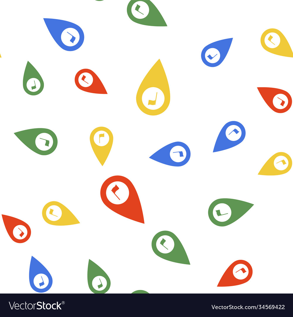 Color map pointer with golf flag icon isolated vector image Color map pointer with golf flag icon isolated
