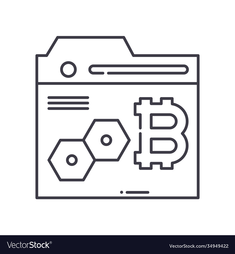 Cryptocurrency address icon linear isolated vector image Cryptocurrency address icon linear isolated