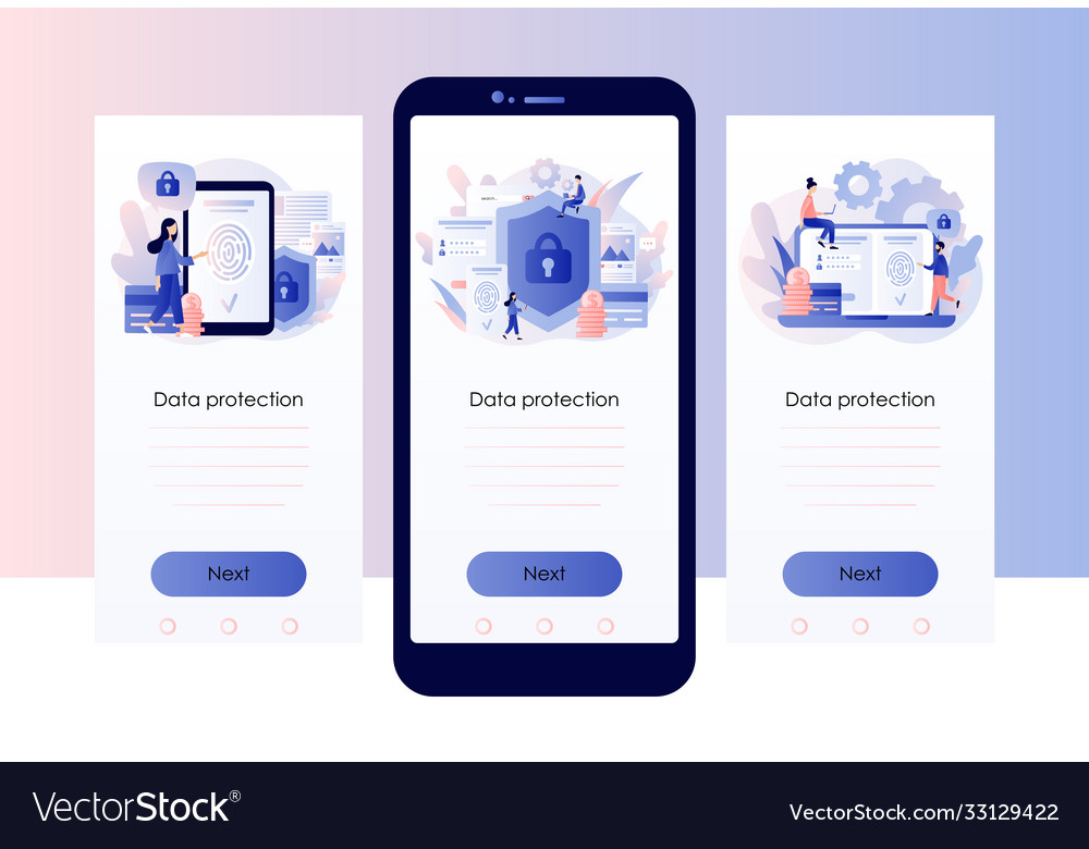 Data protection concept scan fingerprint vector image Data protection concept scan fingerprint