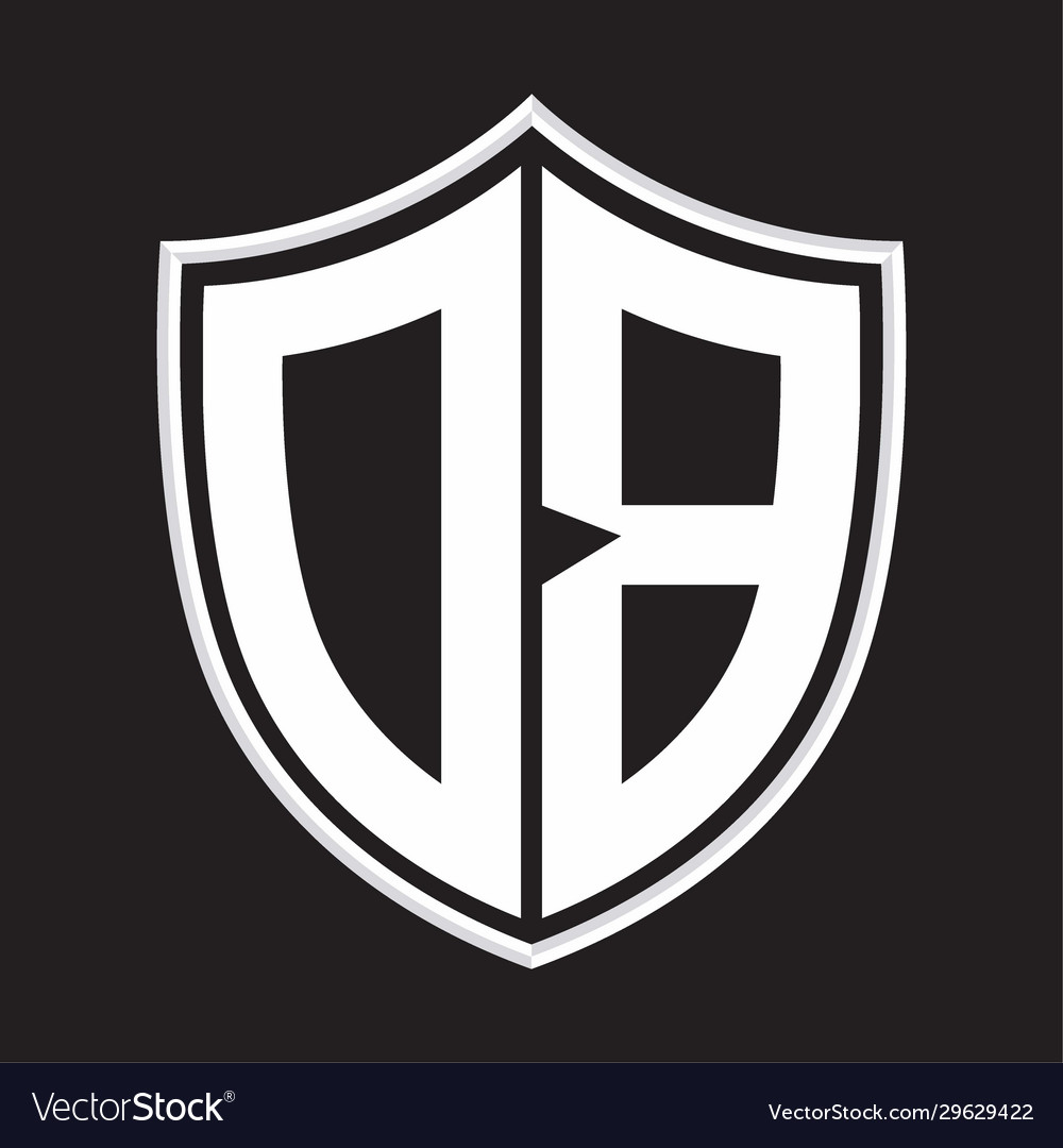 Db logo monogram with shield shape isolated Vector Image Db logo monogram with shield shape isolated