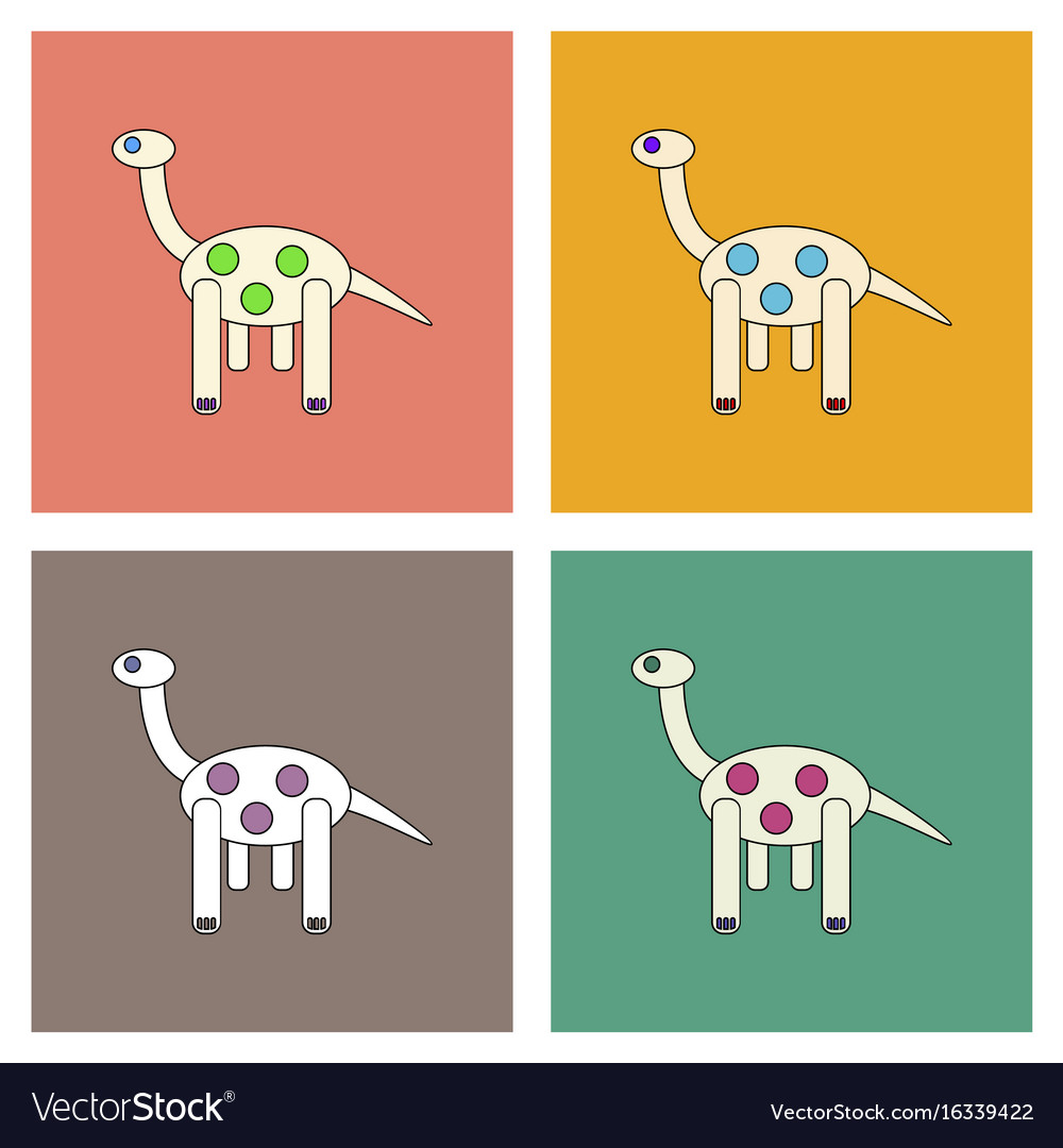 Flat icon design collection giraffe toy