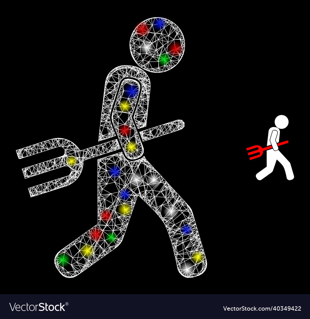 Glare irregular net fork robber icon vector image Glare irregular net fork robber icon