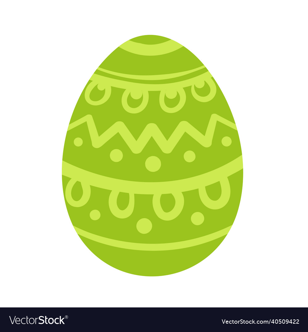 Green easter egg wtth ornament Royalty Free Vector Image