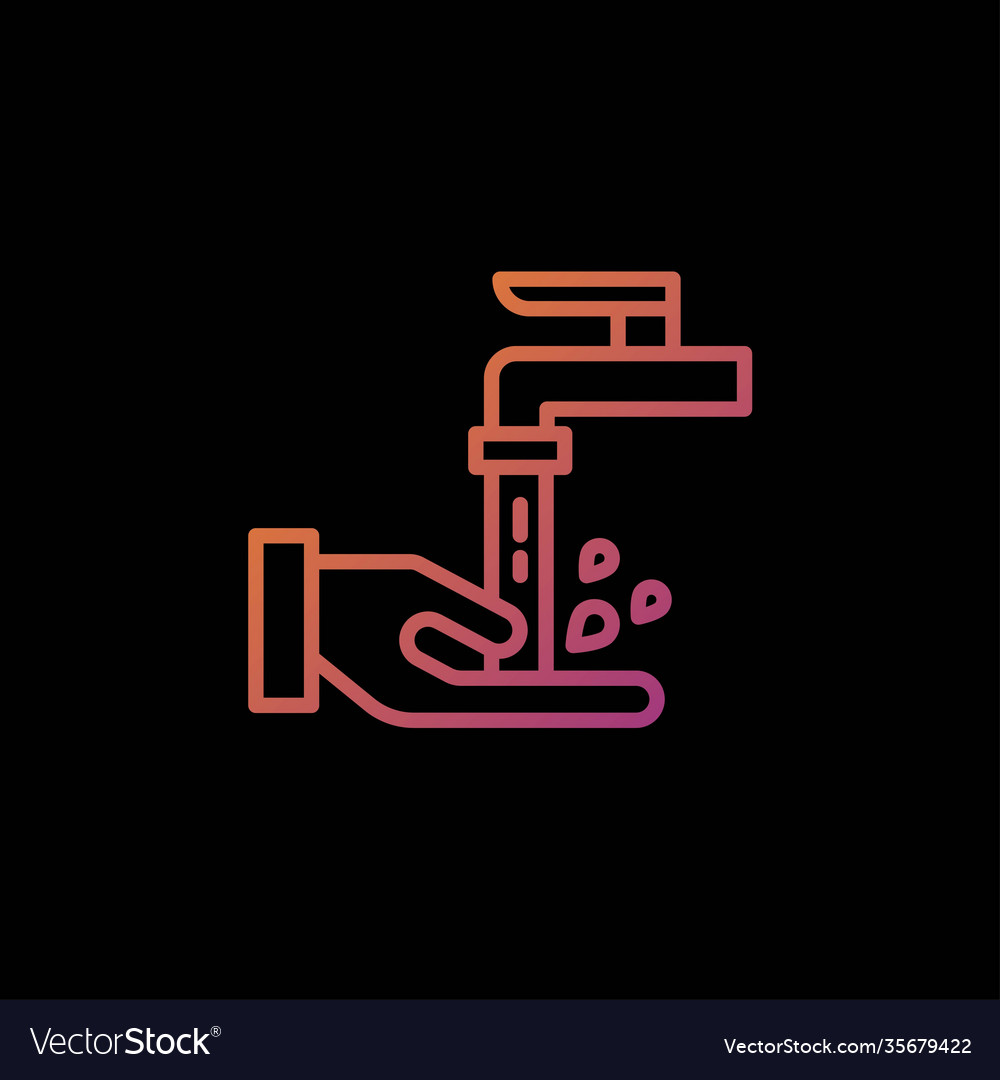 Hand wash gradient outline icon corona virus