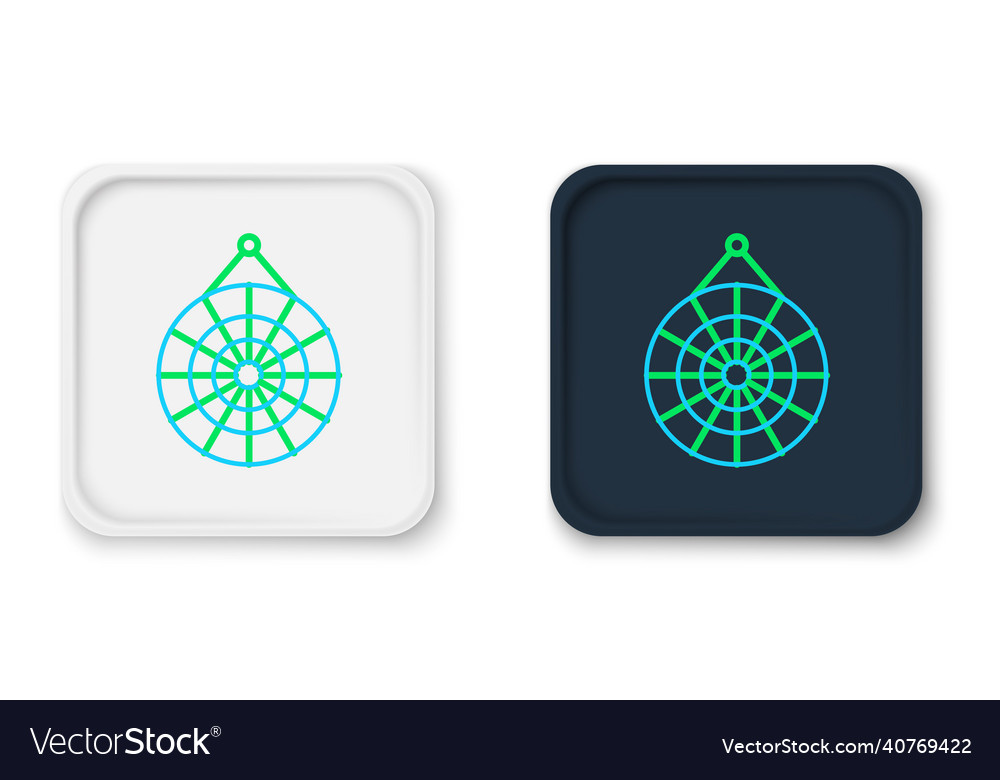 Line classic dart board and arrow icon isolated