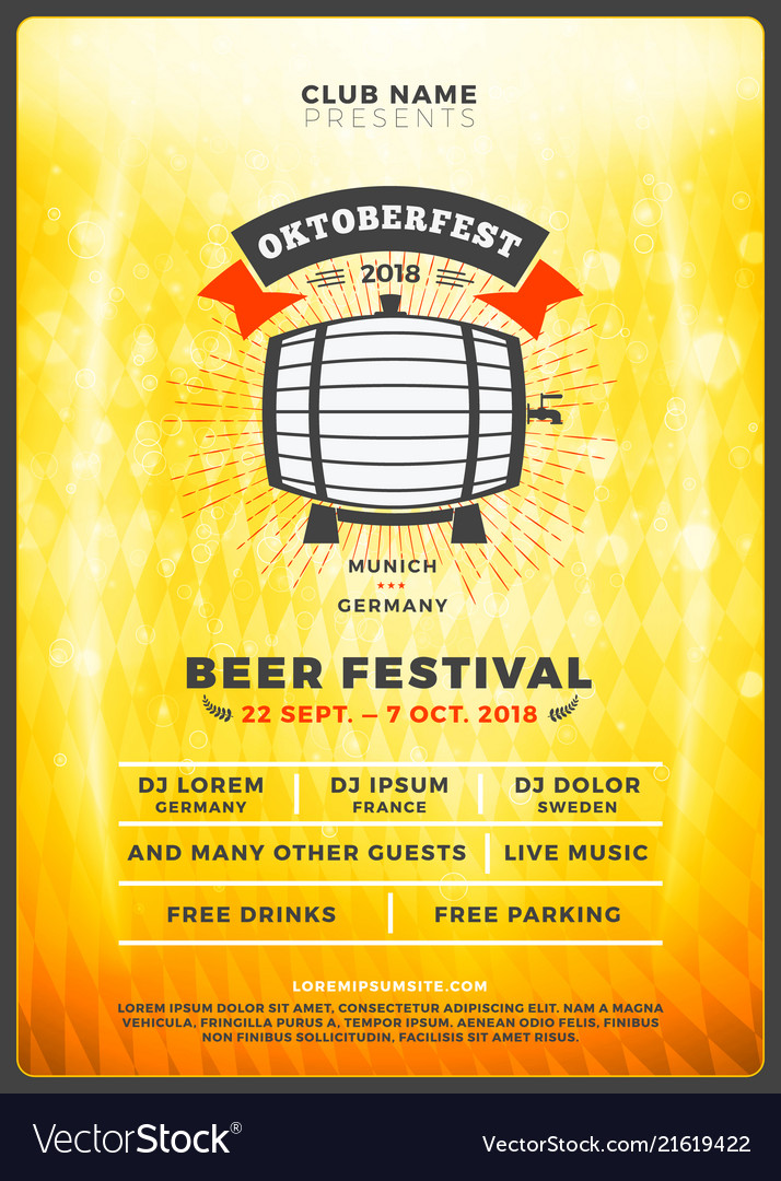 Oktoberfest beer festival celebration typography Vector Image Oktoberfest beer festival celebration typography