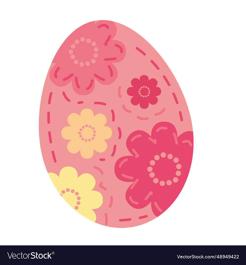 Pink floral easter egg