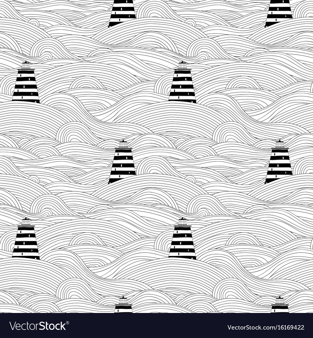 Seamless unusual pattern with waves