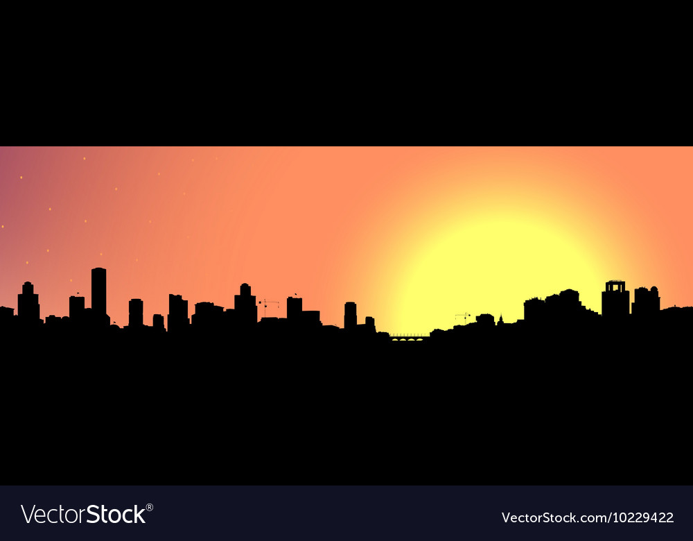 Silhouette of the city at night Royalty Free Vector Image