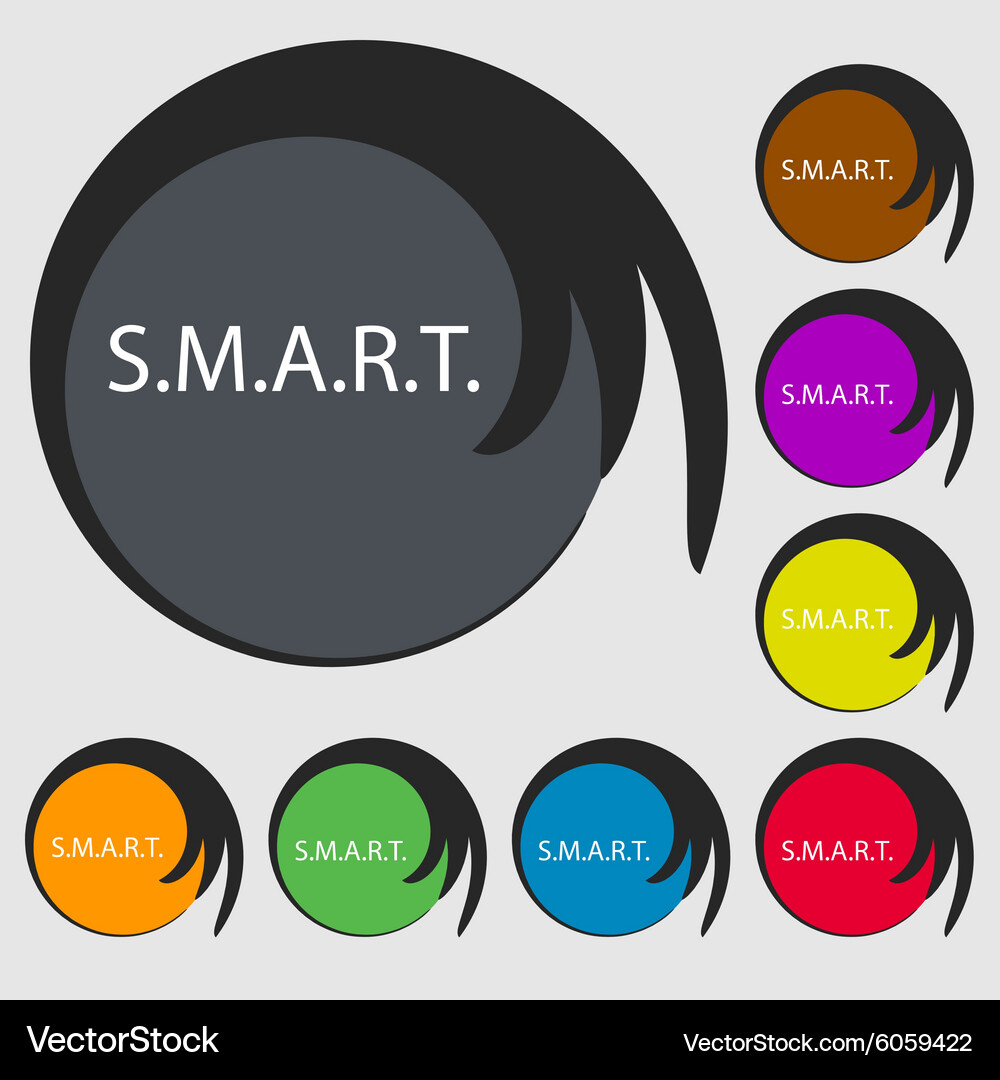 Smart Sign Symbol Druckknopf Symbole auf acht Vektorbild