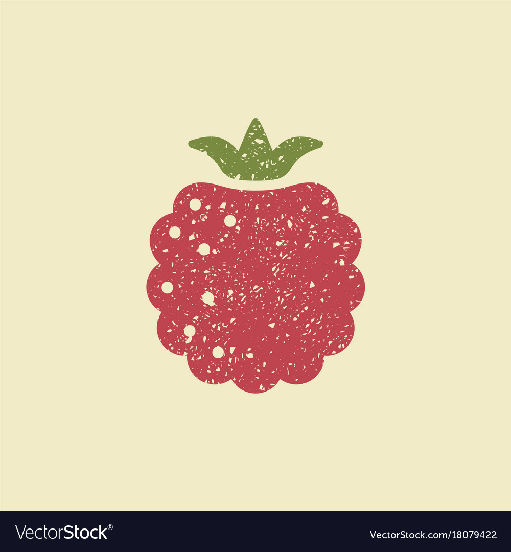 Stylized flat icon of a raspberry