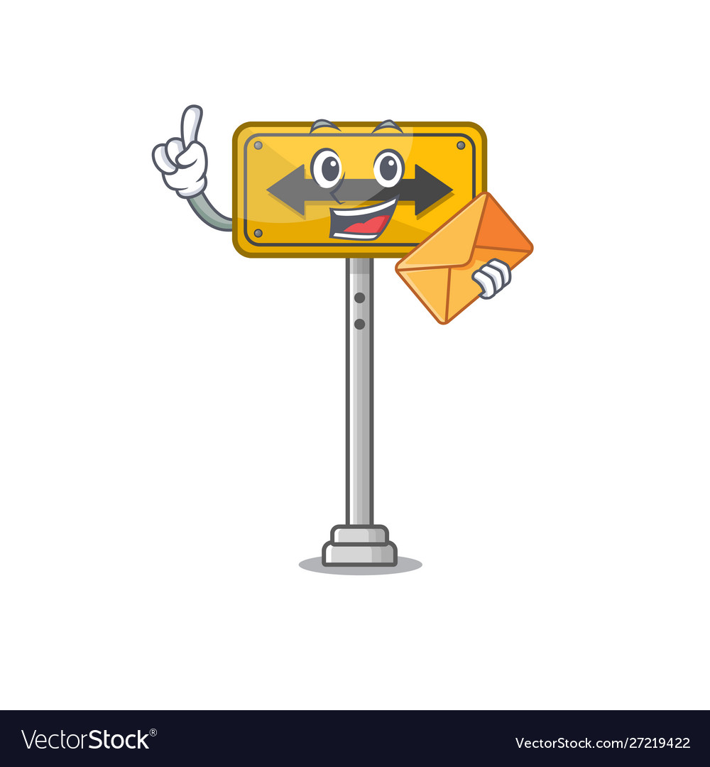 With envelope pass on either side shaped character vector image With envelope pass on either side shaped character