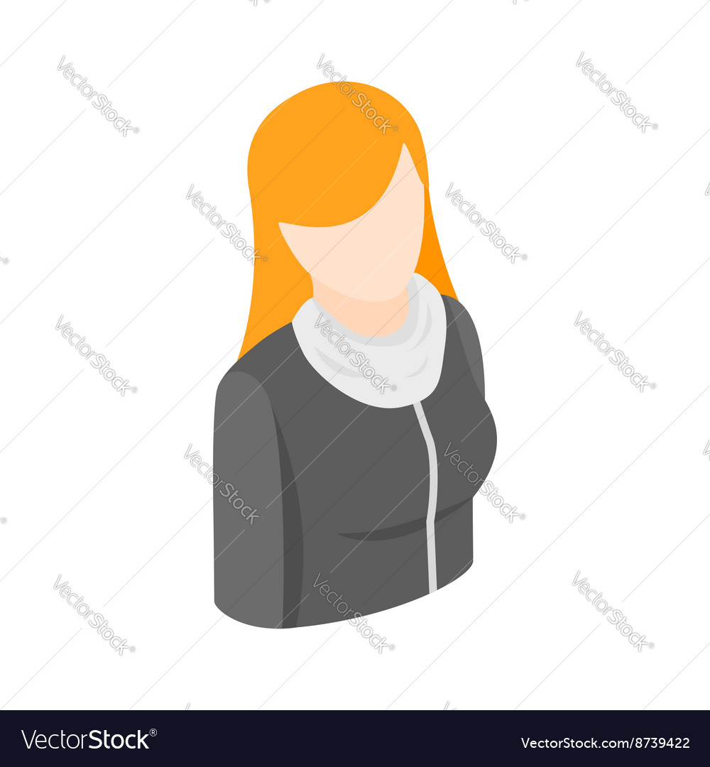 Woman with long red hair icon isometric 3d style Vector Image Woman with long red hair icon isometric 3d style Vector Image