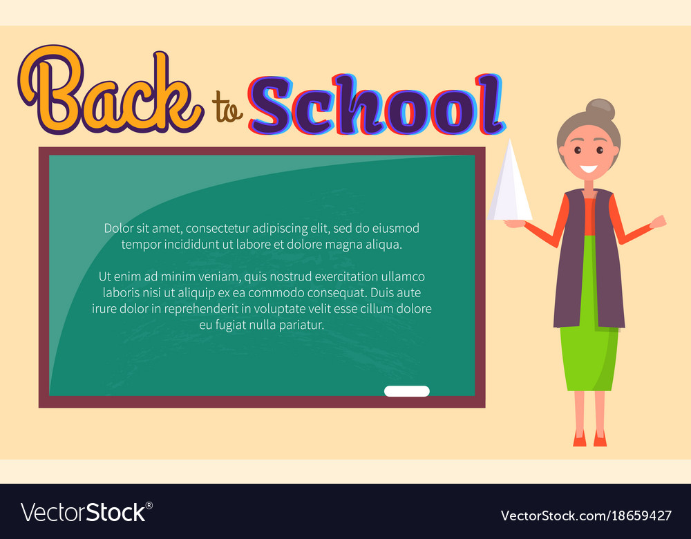 Back to school poster geometry lesson with teacher