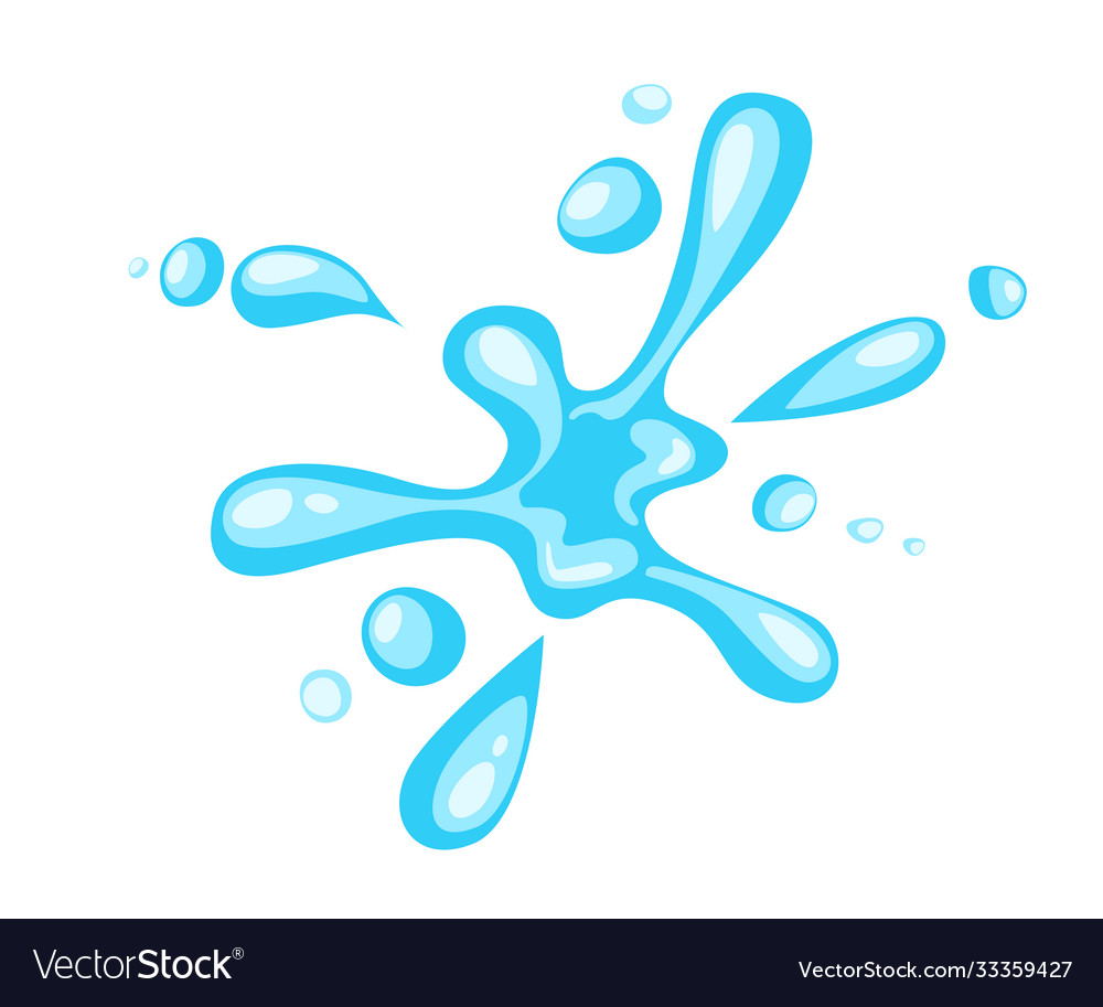 Blue water splash top view flat isolated Vector Image