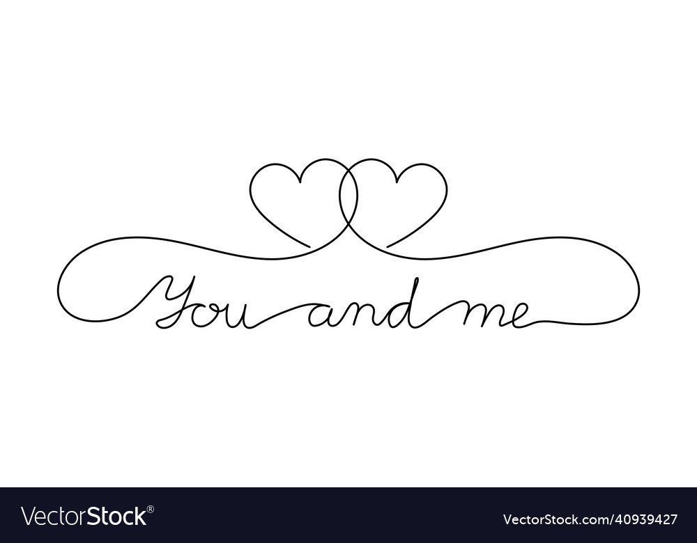 Continuous one line script cursive text you vector image Continuous one line script cursive text you