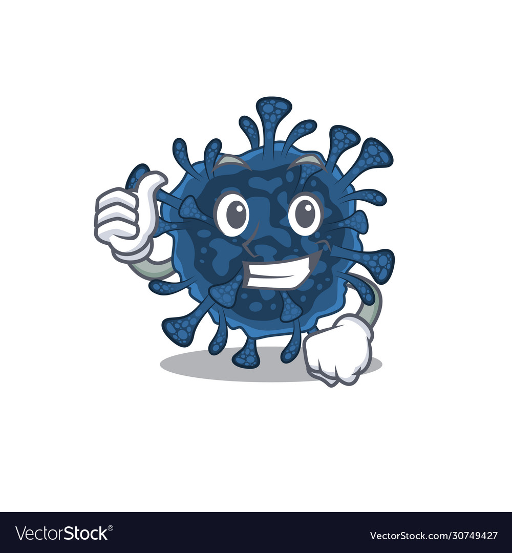 Cool decacovirus cartoon making thumbs up gesture