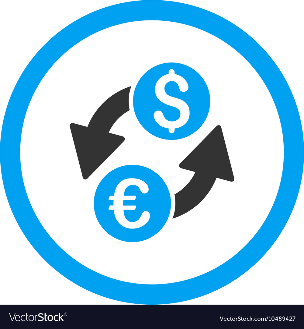 Euro dollar exchange rounded icon Royalty Free Vector Image