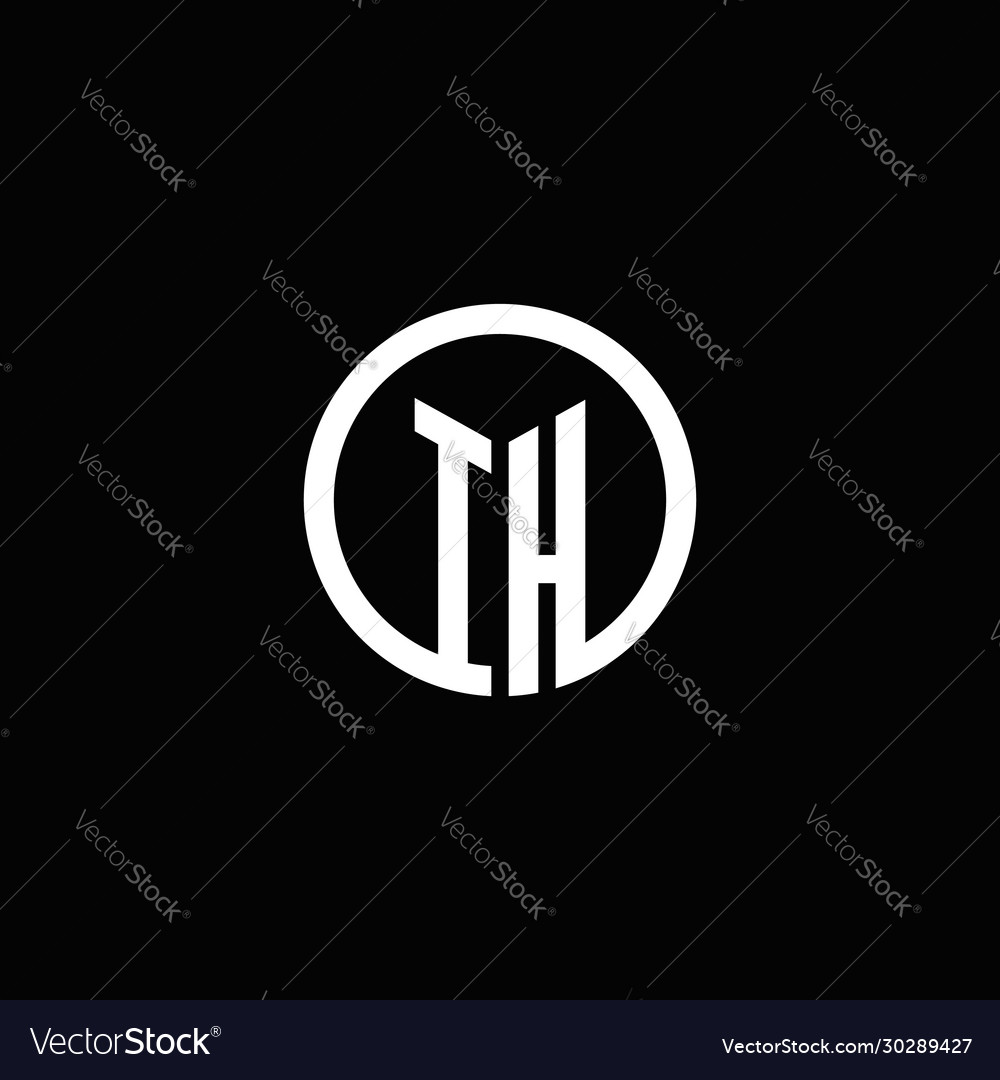 Ih monogram logo isolated with a rotating circle