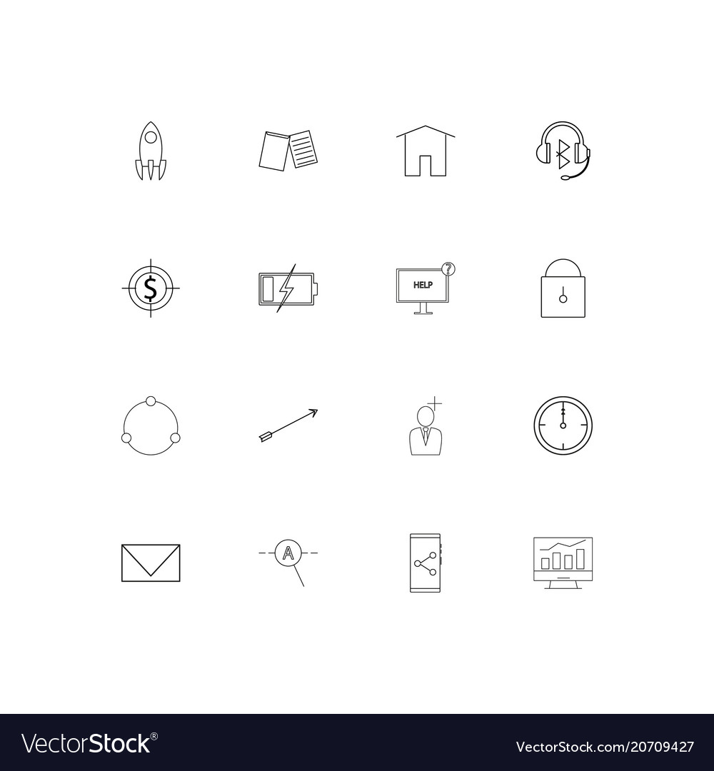 Internet of things simple linear icons set