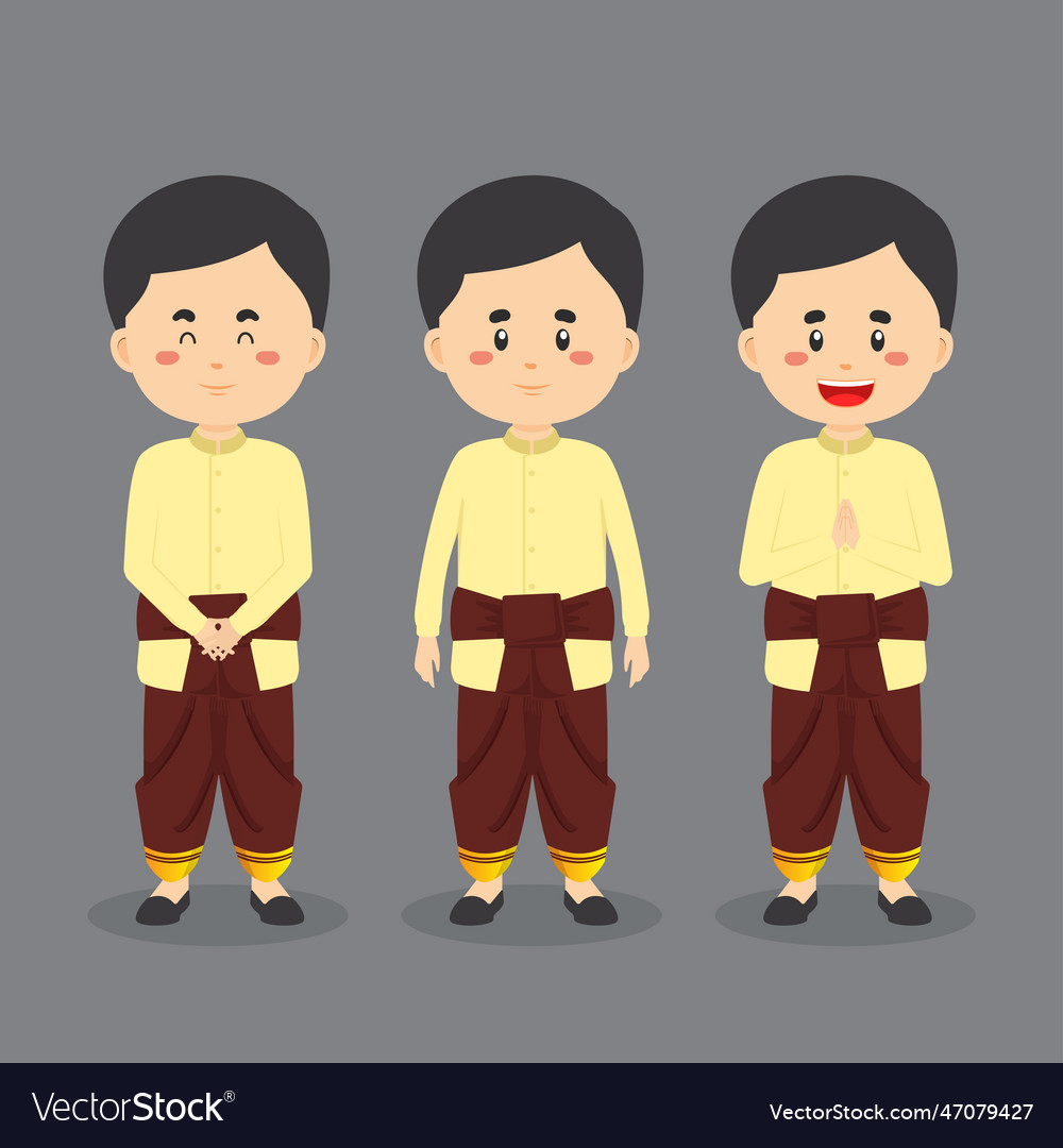 Laos character with various expression vector image Laos character with various expression