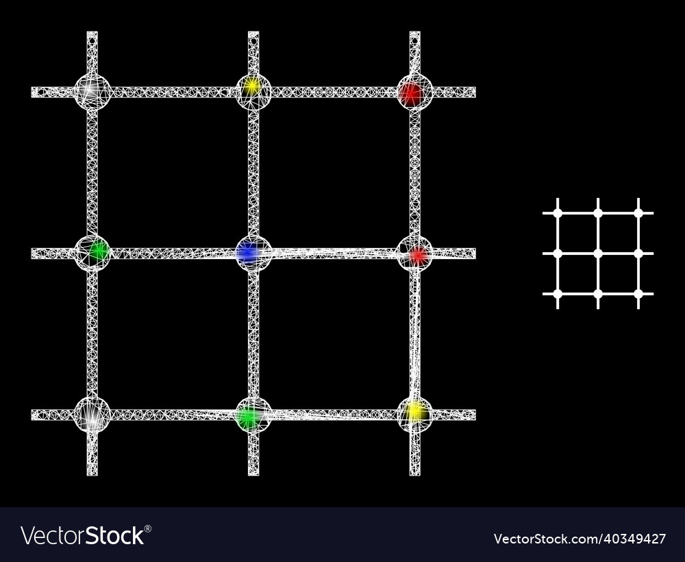 Light web network grid icon vector image Light web network grid icon