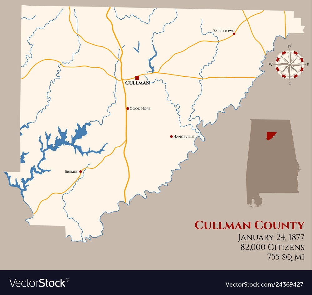Map of cullman county in alabama