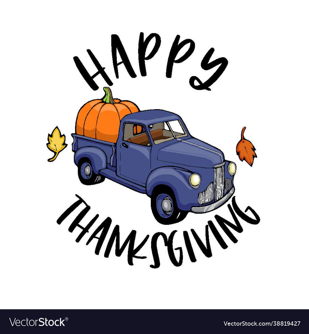Purple 1940s classic autumn truck happy