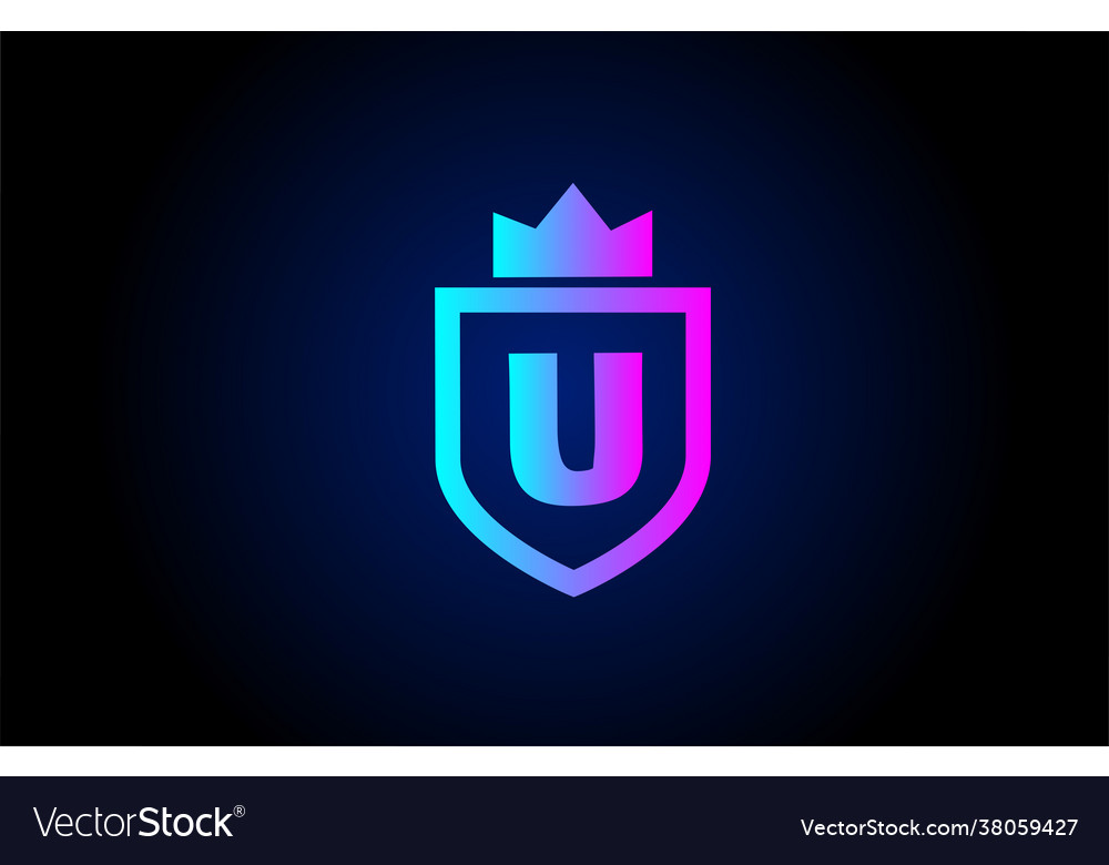 Royal u alphabet letter icon logo for business