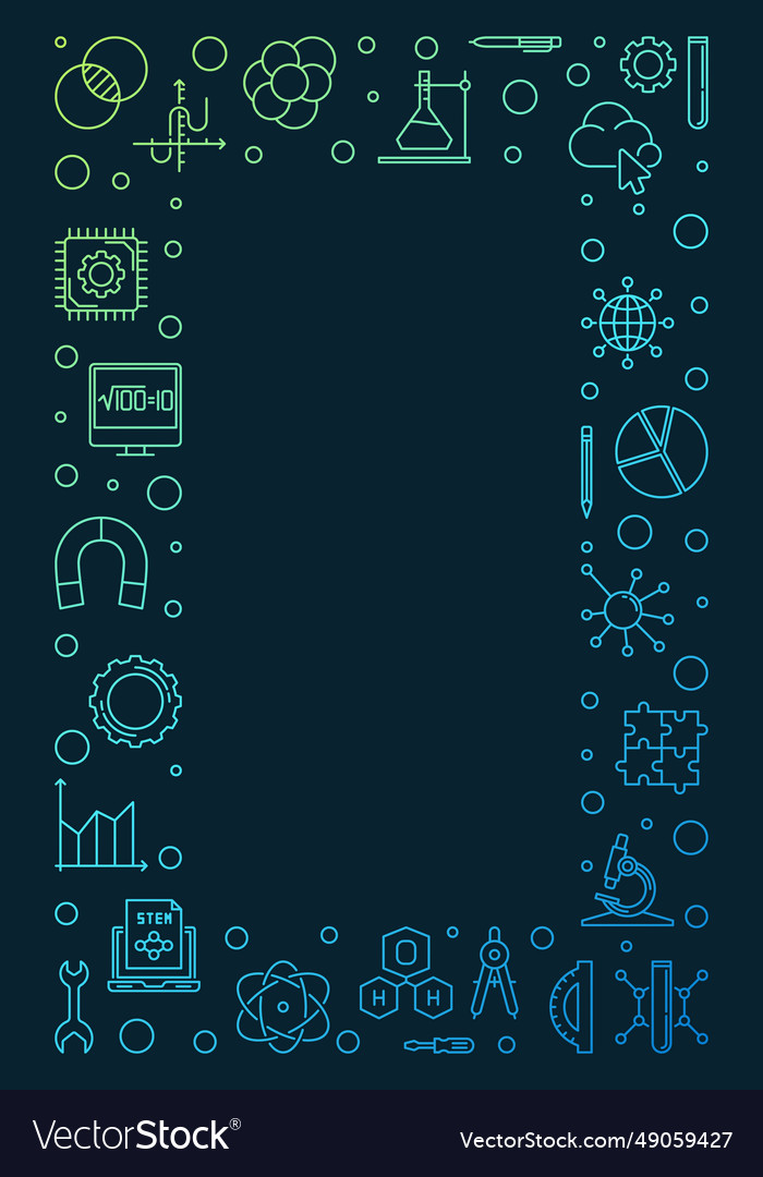 Science technology engineering math linear Vector Image