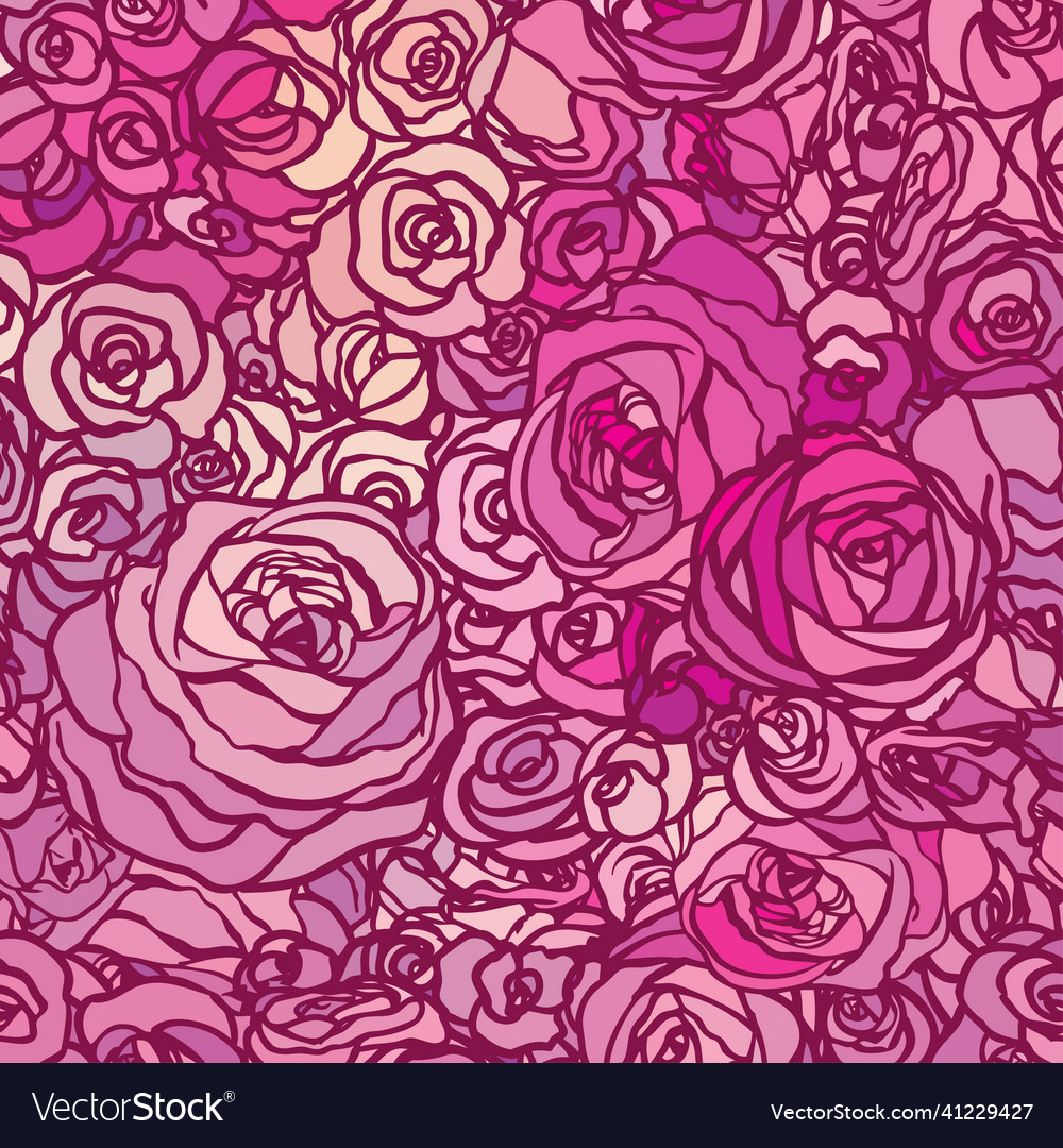 Seamless pattern with flowers roses floral Vector Image