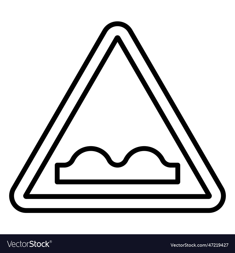 Uneven Road Icon In Line Style Sign Warning Vector Image