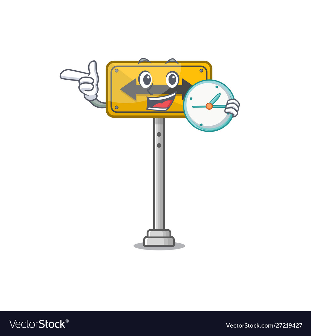 With clock pass on either side shaped character vector image With clock pass on either side shaped character