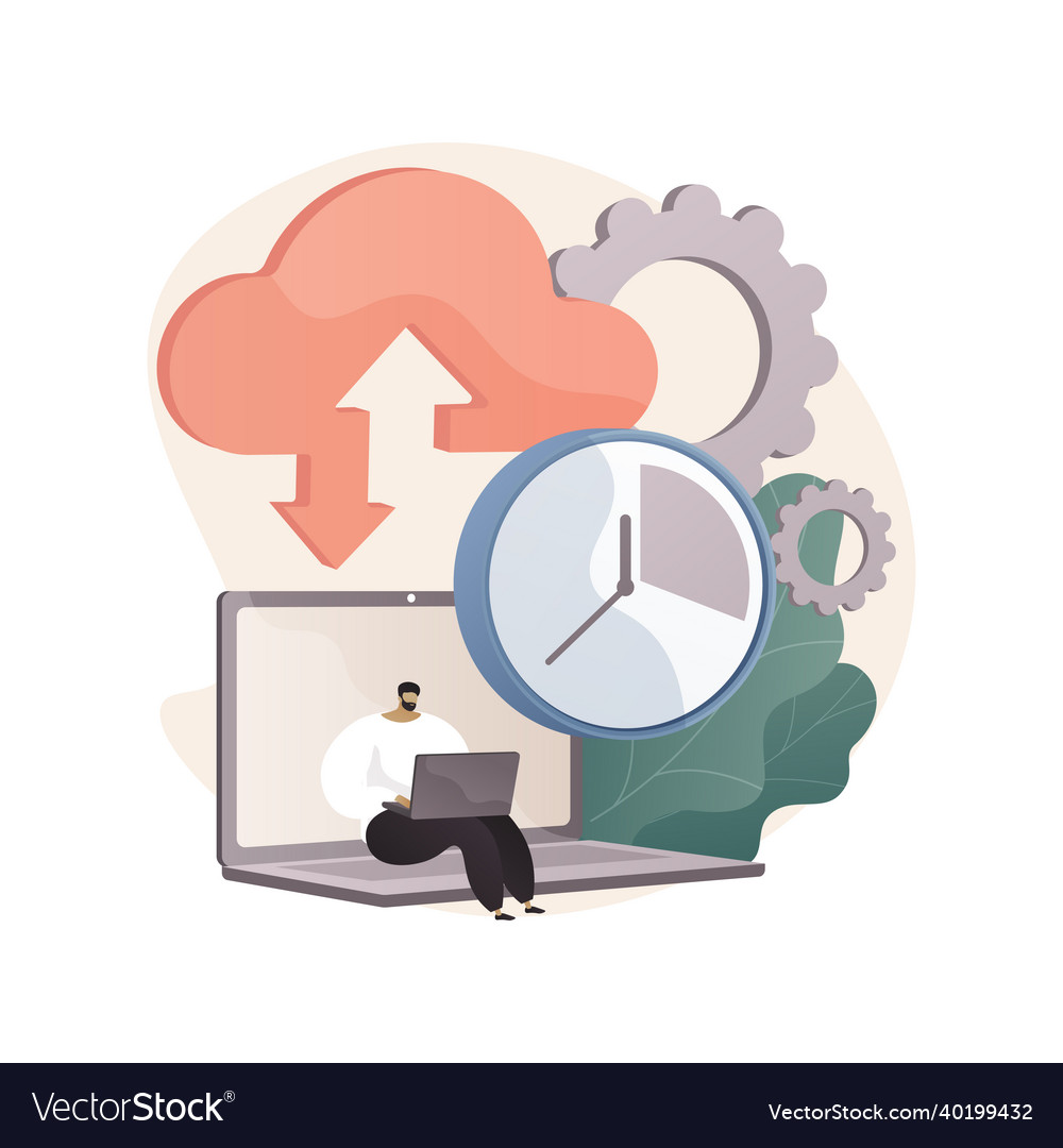Automatic backup abstract concept vector image Automatic backup abstract concept
