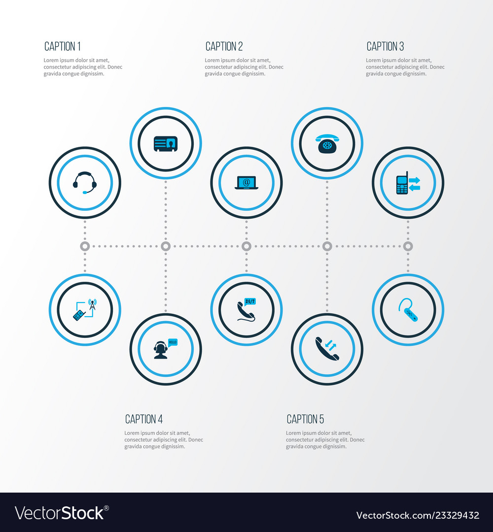 Connection icons colored set with mobile data