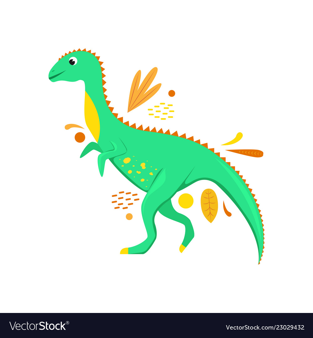 Flach isolierte Cartoon Dinosaurier