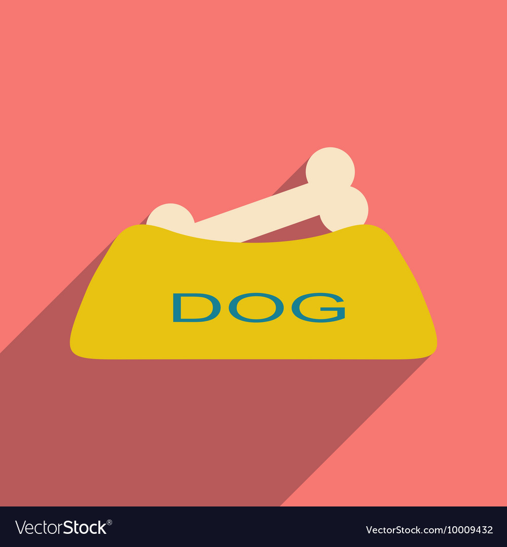 Flat with shadow icon and mobile application dog