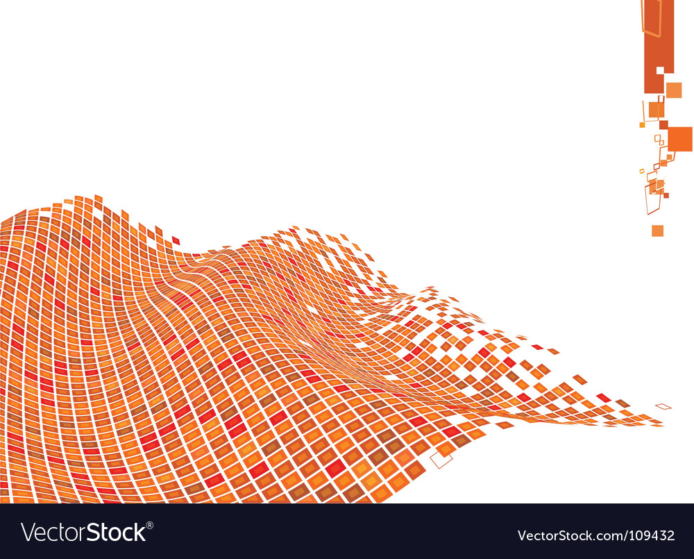 Geometric Orange Square Wave