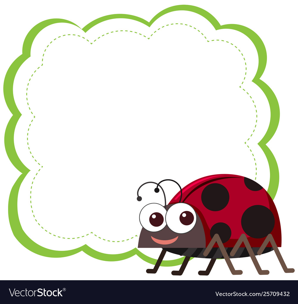 Ladybug On Note Template Royalty Free Vector Image