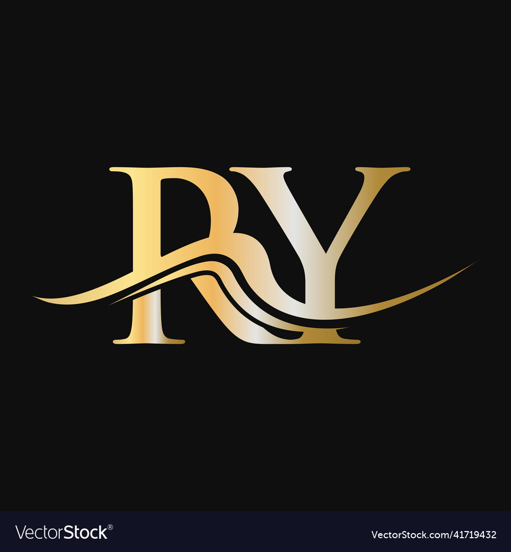 Letter ry logo design initial logotype Royalty Free Vector