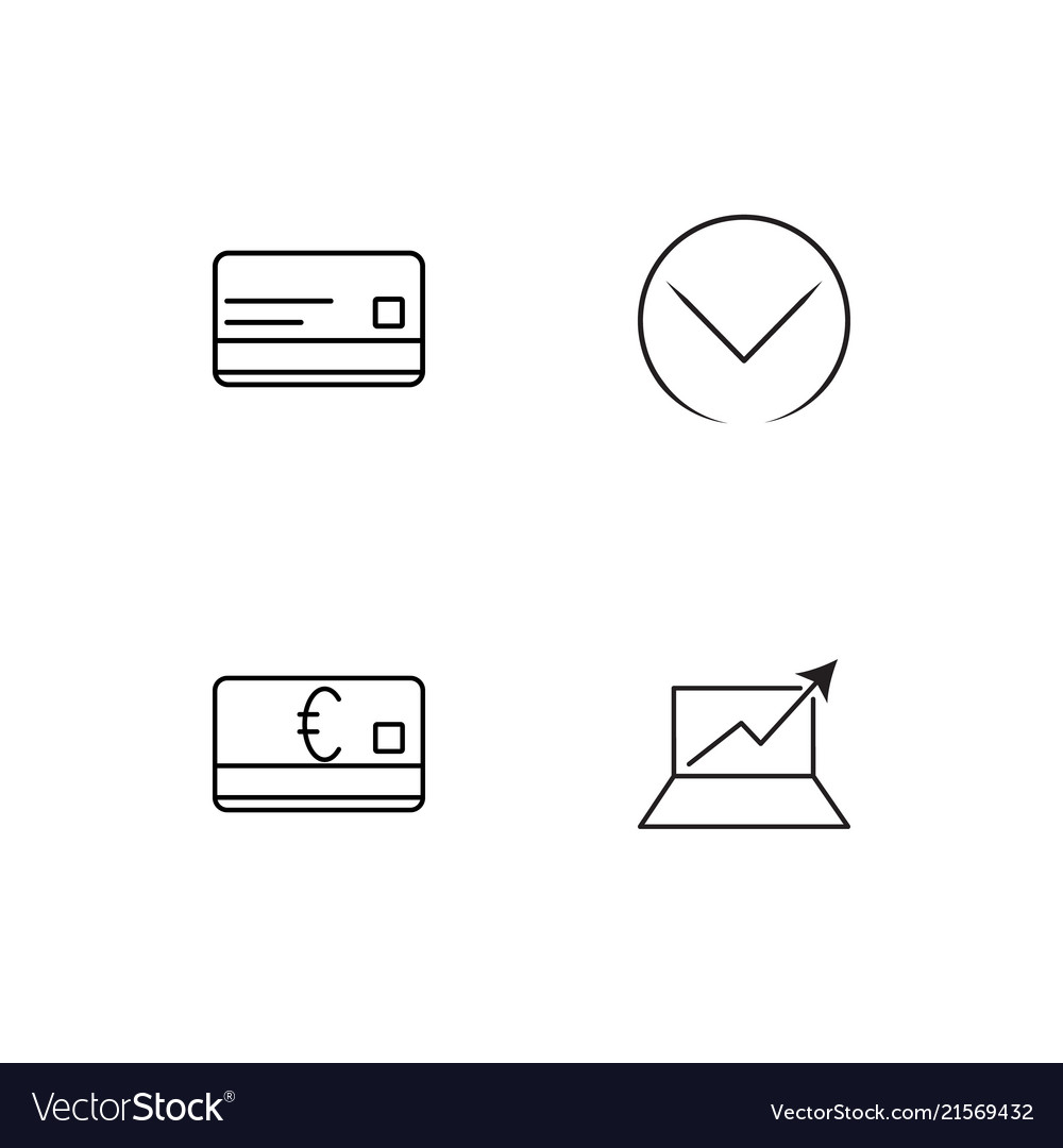 Office linear icons set simple outline